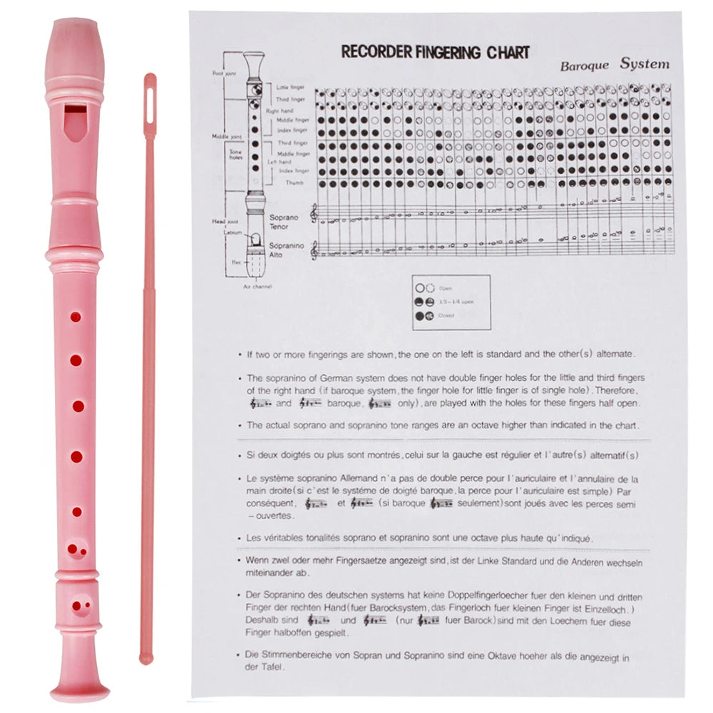 8-Hole Soprano Recorder Flute – ABS Woodwind Instrument