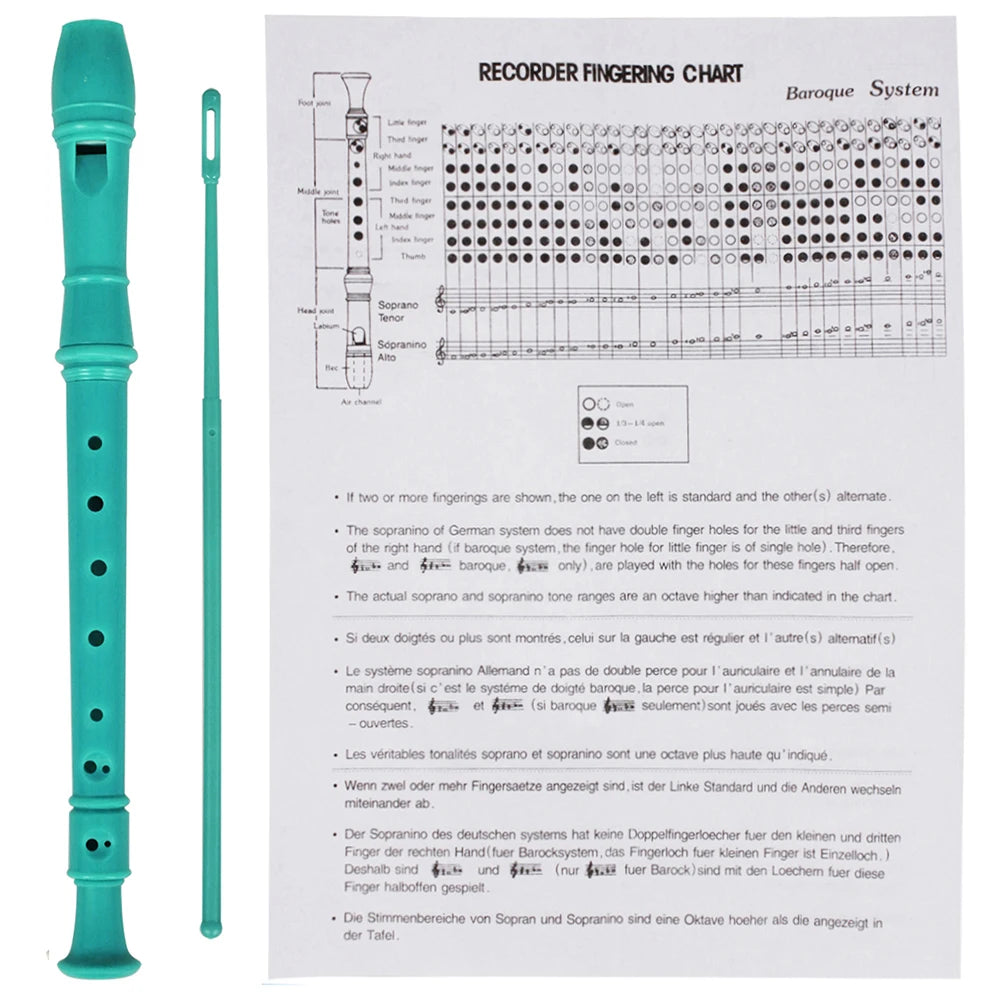 8-Hole Soprano Recorder Flute – ABS Woodwind Instrument