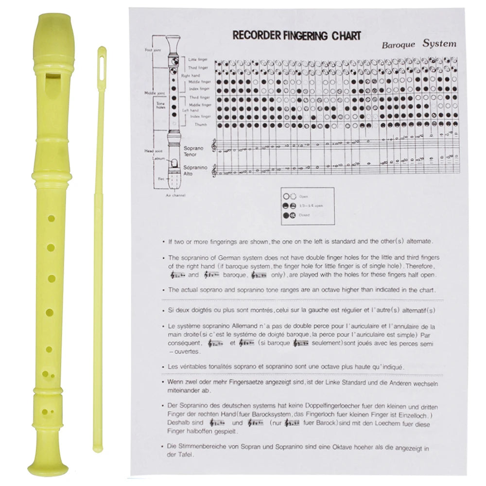 8-Hole Soprano Recorder Flute – ABS Woodwind Instrument