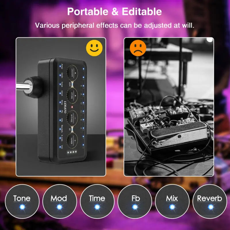 Lekato PA-1 Mini Guitar Amp – Headphone & Speaker Combo
