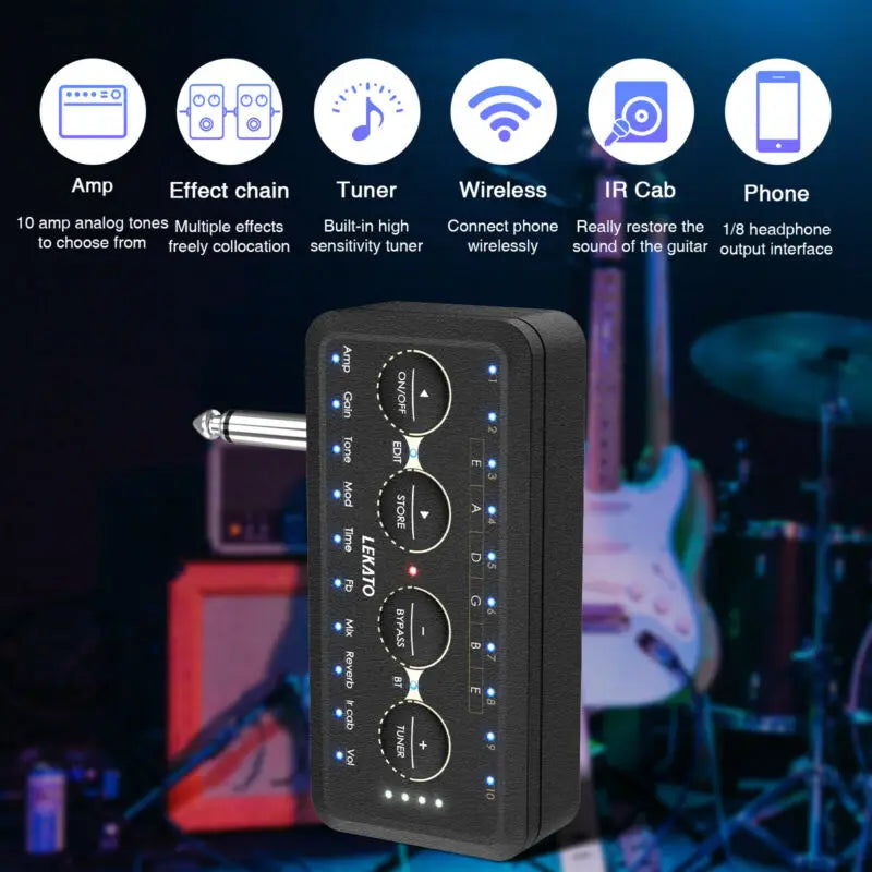 Lekato PA-1 Mini Guitar Amp – Headphone & Speaker Combo
