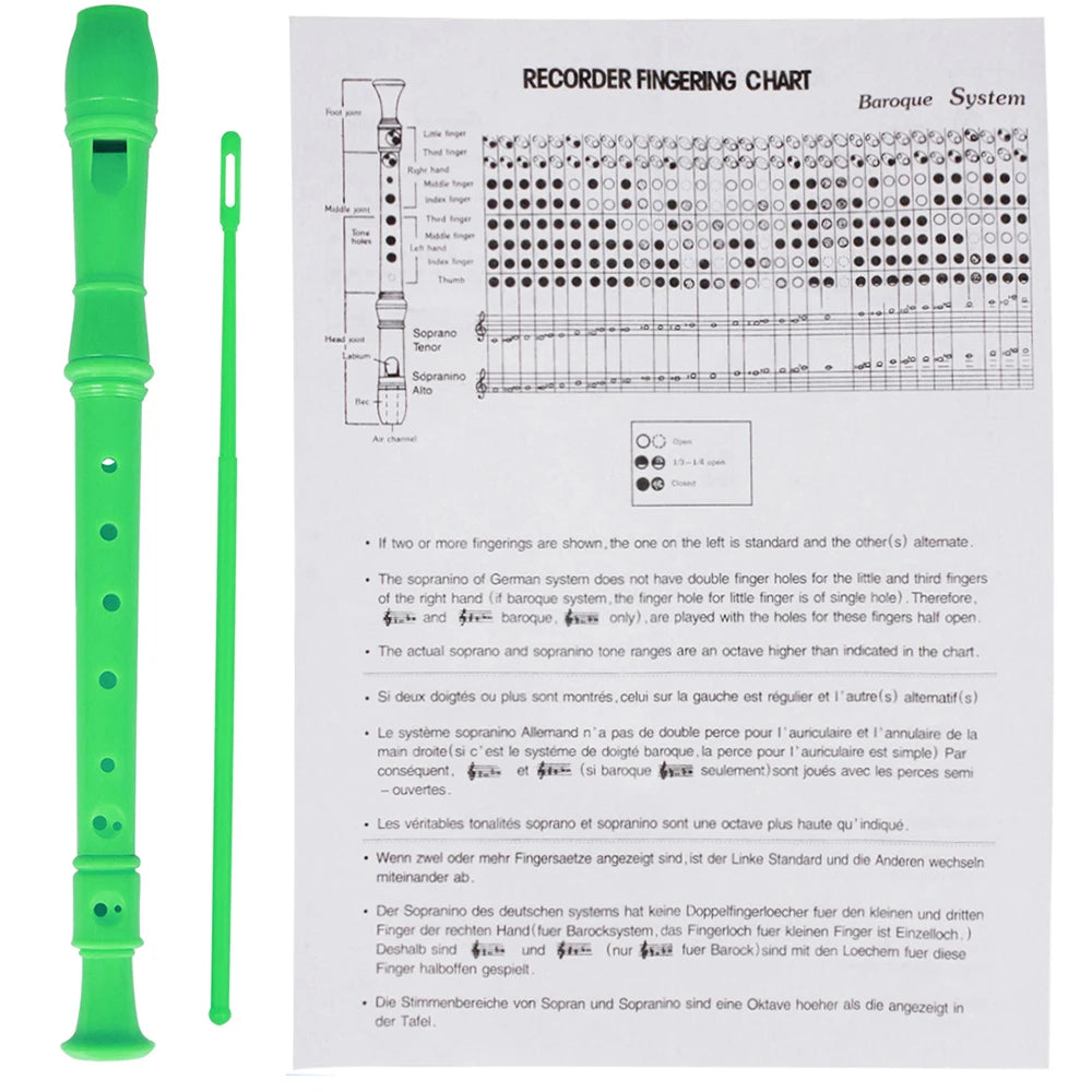 8-Hole Soprano Recorder Flute – ABS Woodwind Instrument