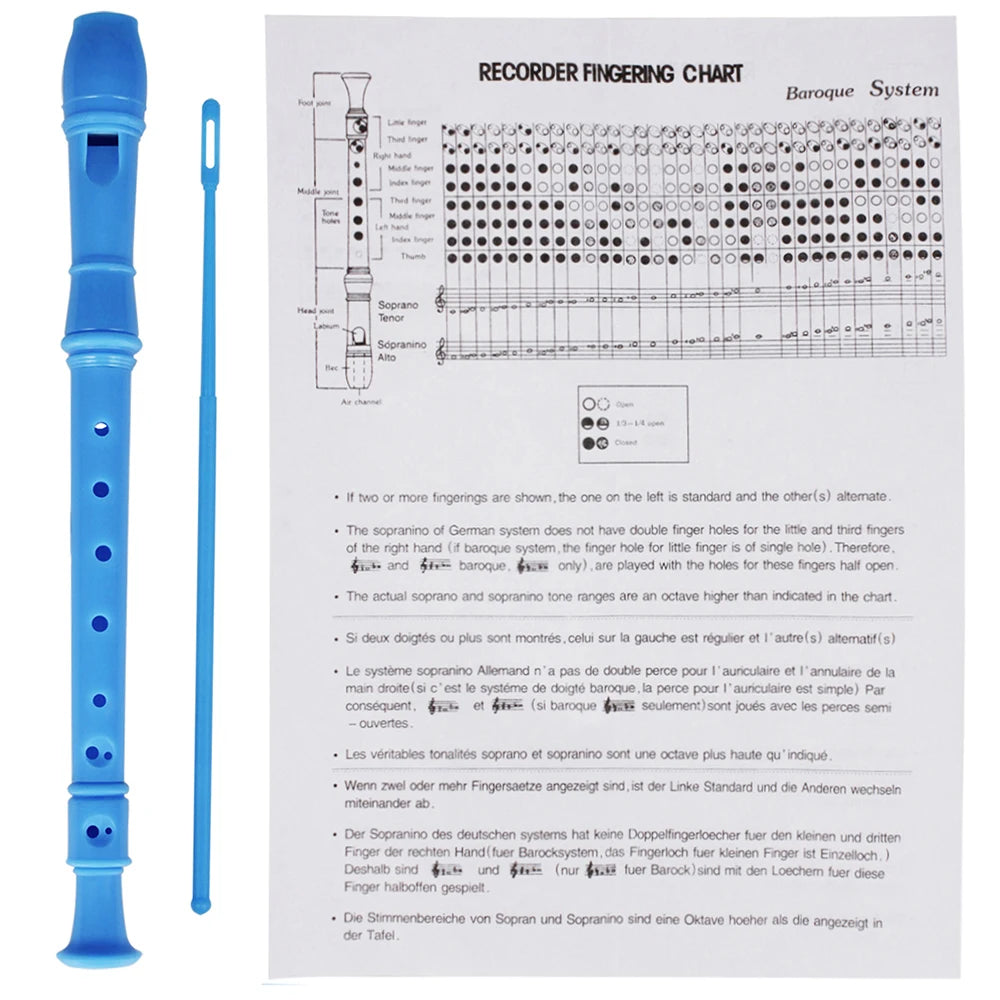 8-Hole Soprano Recorder Flute – ABS Woodwind Instrument