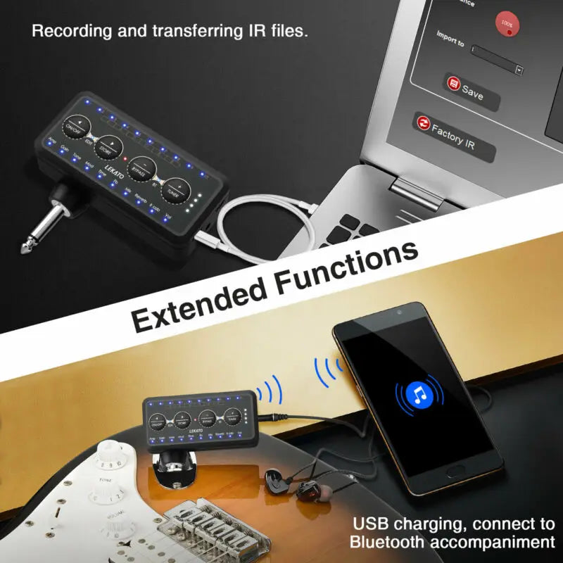 Lekato PA-1 Mini Guitar Amp – Headphone & Speaker Combo