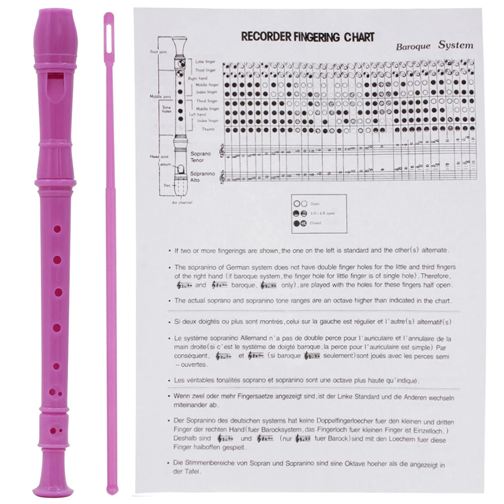 8-Hole Soprano Recorder Flute – ABS Woodwind Instrument