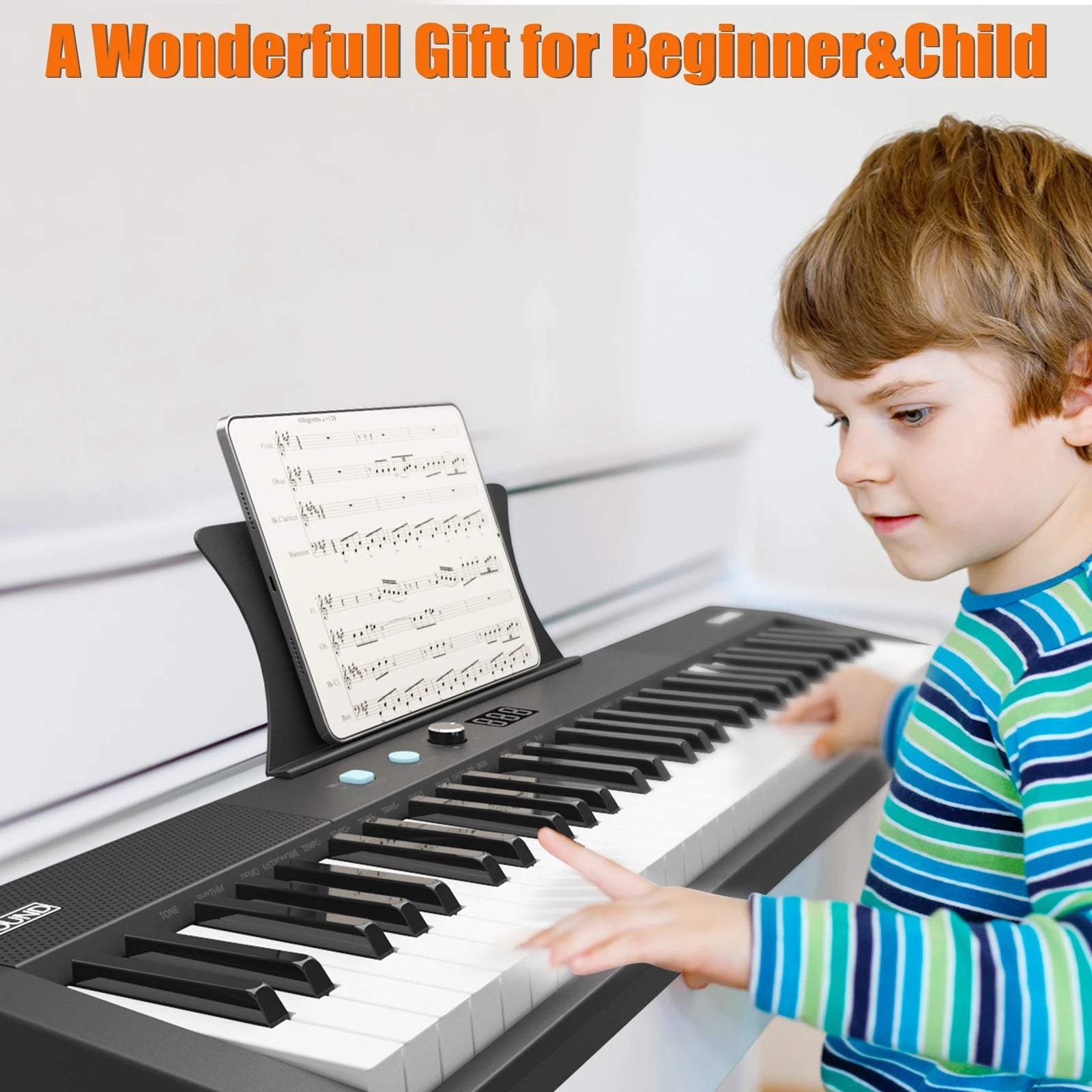61-Key Portable Electric Keyboard – Semi-Weighted with Built-In Speakers