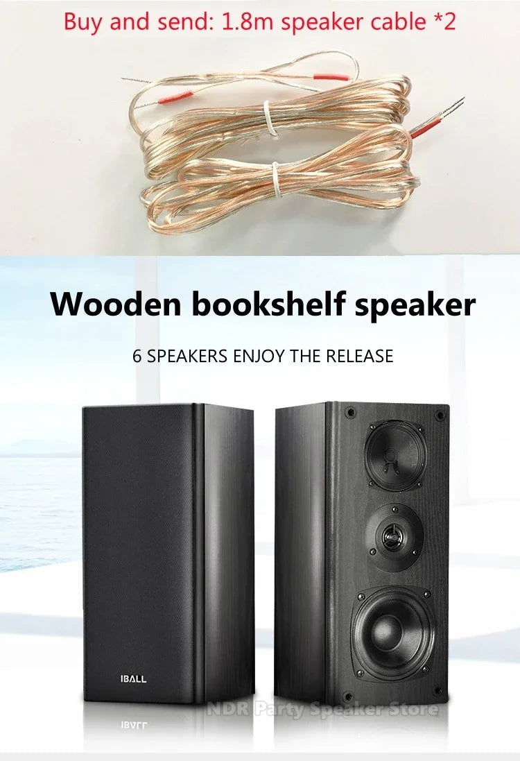 IBALL-X5 4" Bookshelf Speakers – Powered Studio Monitors 60W Pair