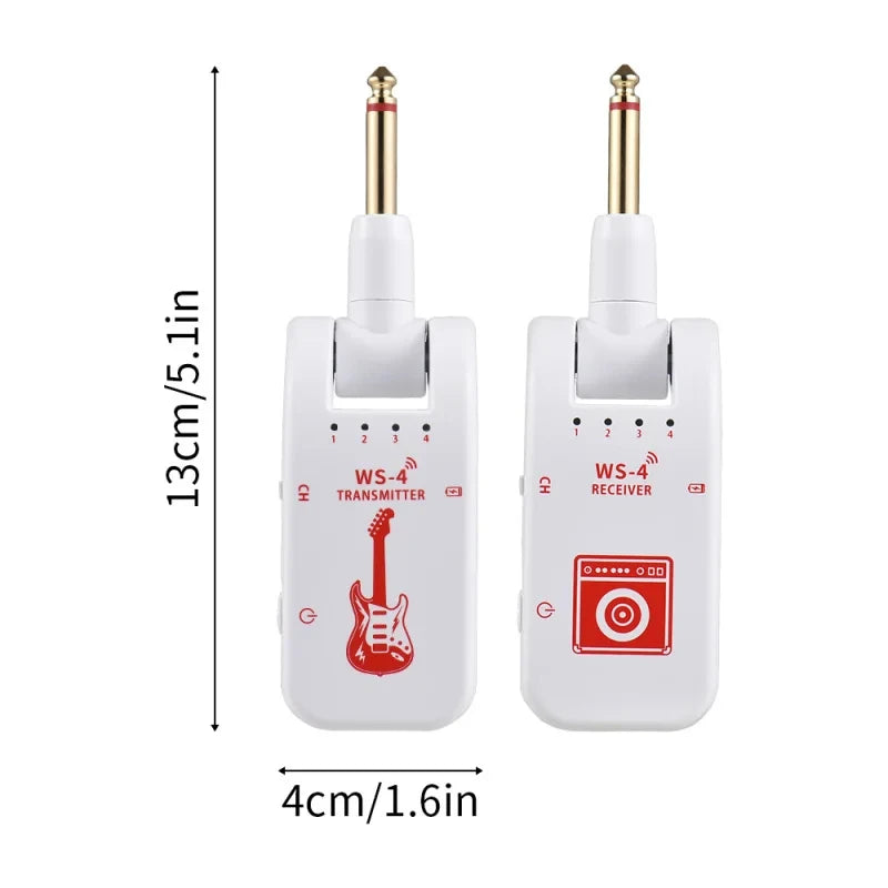 2.4G Wireless Guitar System – Rechargeable Transmitter & Receiver for Bass/Electric