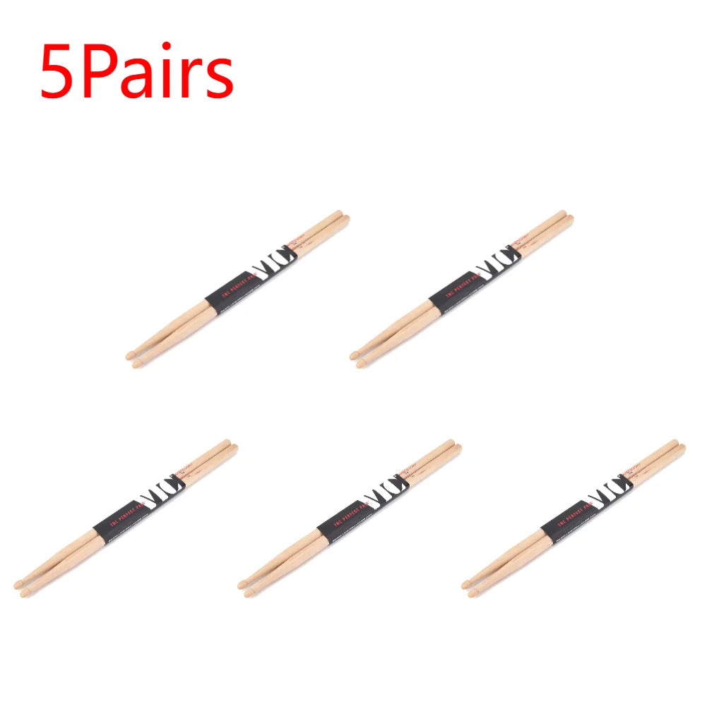 10-Piece American Hickory Drumsticks – Jazz & Multi-Use