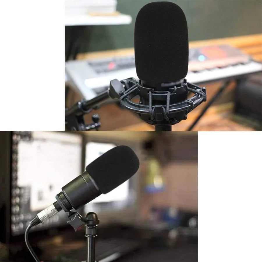YOUSHARES AT2020 Mic Stand – Boom Arm with Pop Filter & Foam Windshield