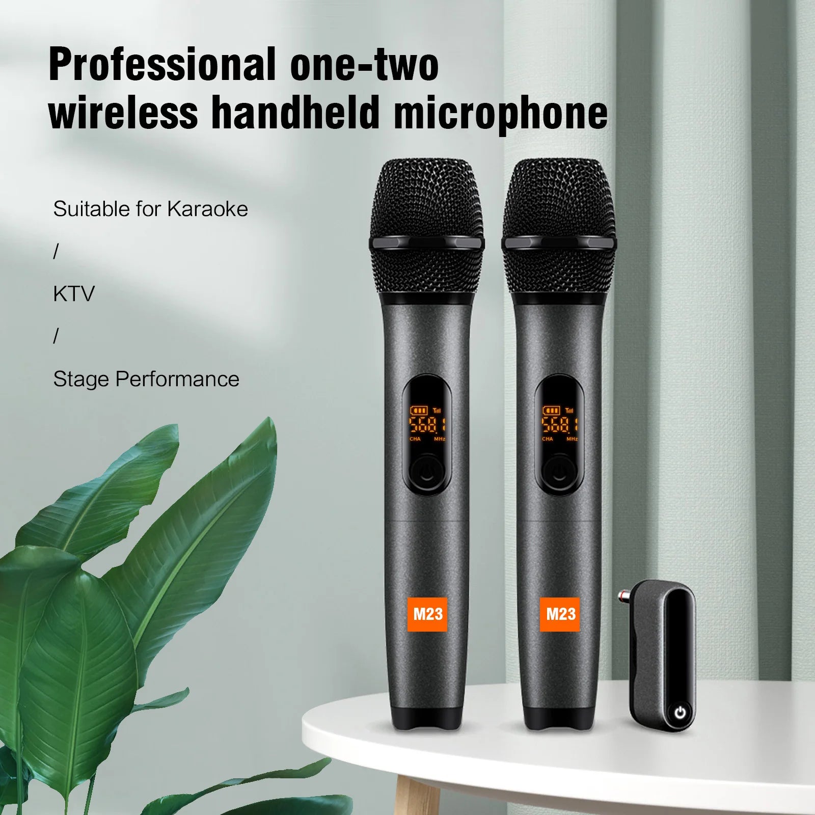 M23 UHF Wireless Microphone System – 2-Channel Handheld Mics