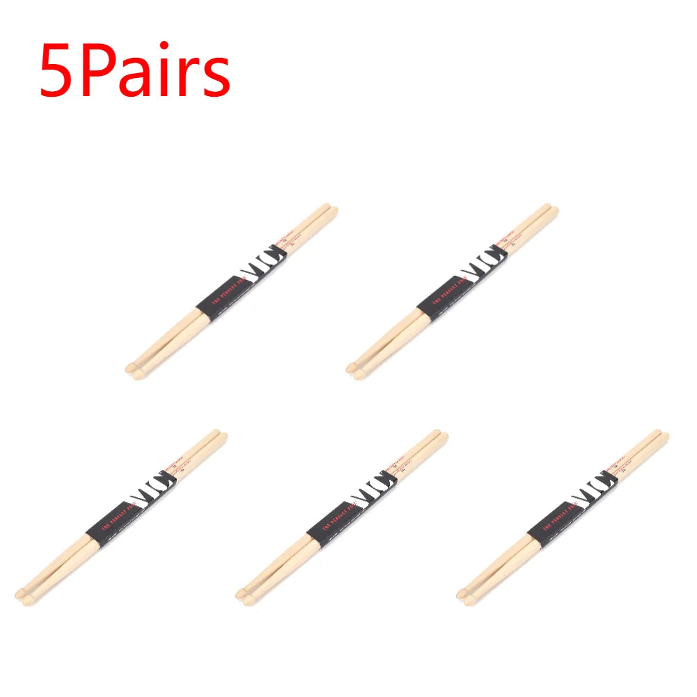 10-Piece American Hickory Drumsticks – Jazz & Multi-Use