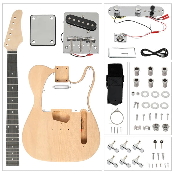 DIY 6-String TL Style Electric Guitar Kit – Mahogany Body & Maple Neck