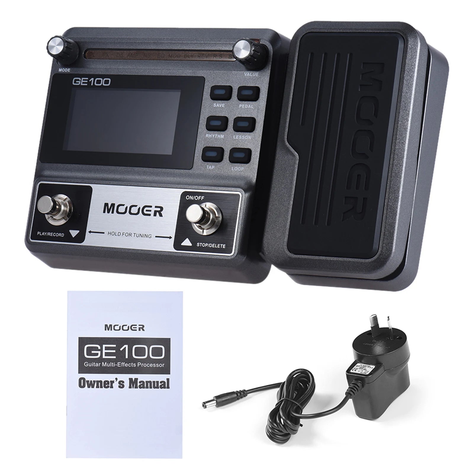 MOOER GE100 Guitar Multi-Effects Processor – Loop Recording & Tuner