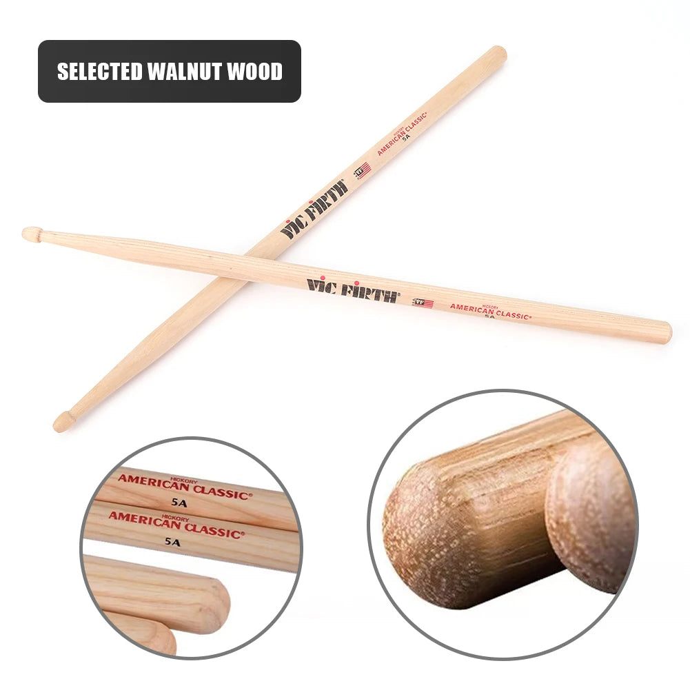 10-Piece American Hickory Drumsticks – Jazz & Multi-Use