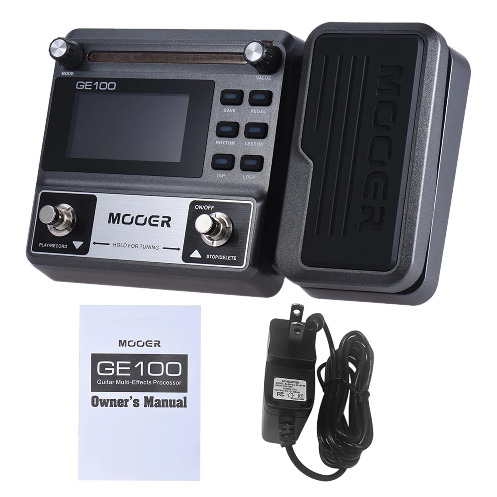 MOOER GE100 Guitar Multi-Effects Processor – Loop Recording & Tuner