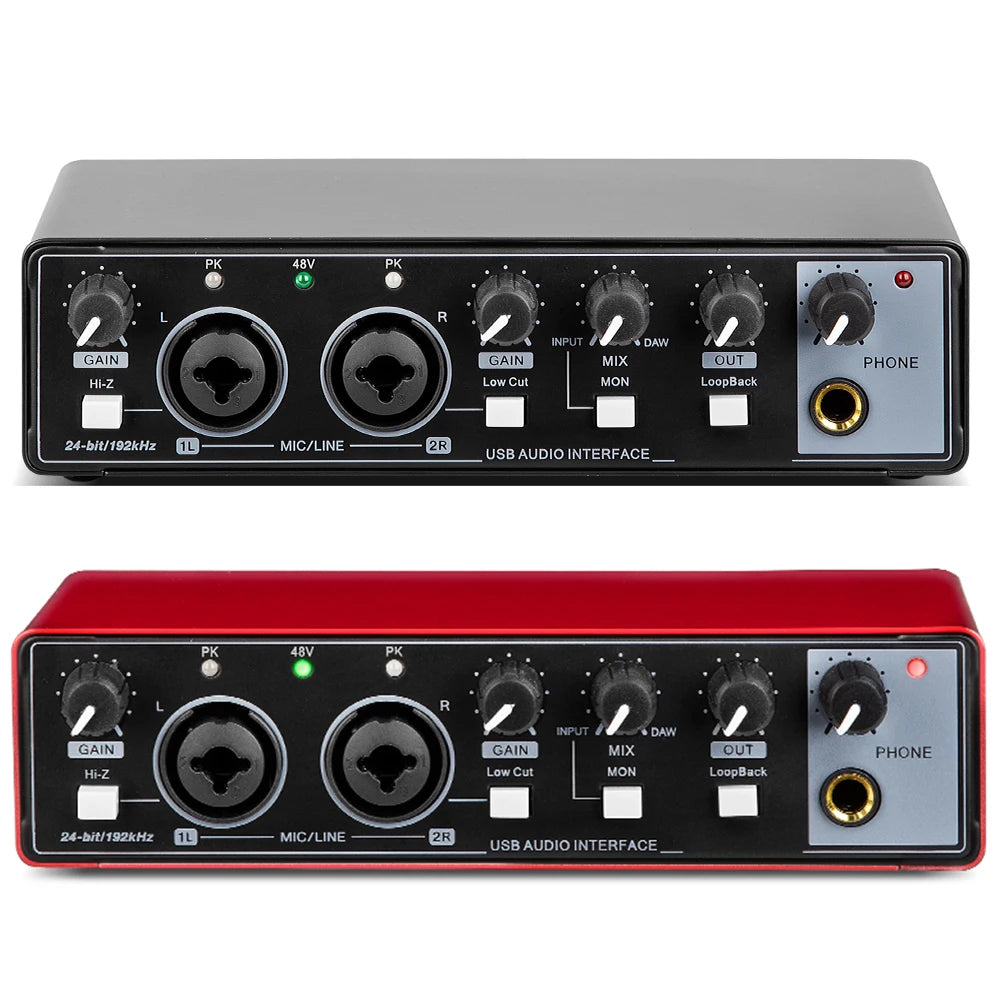 MD22 Portable USB Sound Card – 48V Phantom Power, 24-bit/192kHz Audio Interface