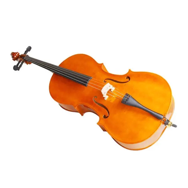 4/4 Full Size Wooden Cello – With Bag, Bow, Rosin & Bridge (Natural)