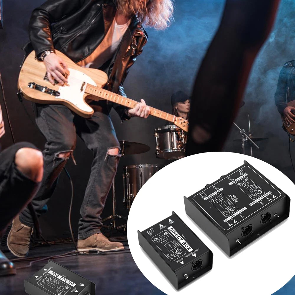 Professional Passive DI Box – Hum Eliminator for Guitar & Bass