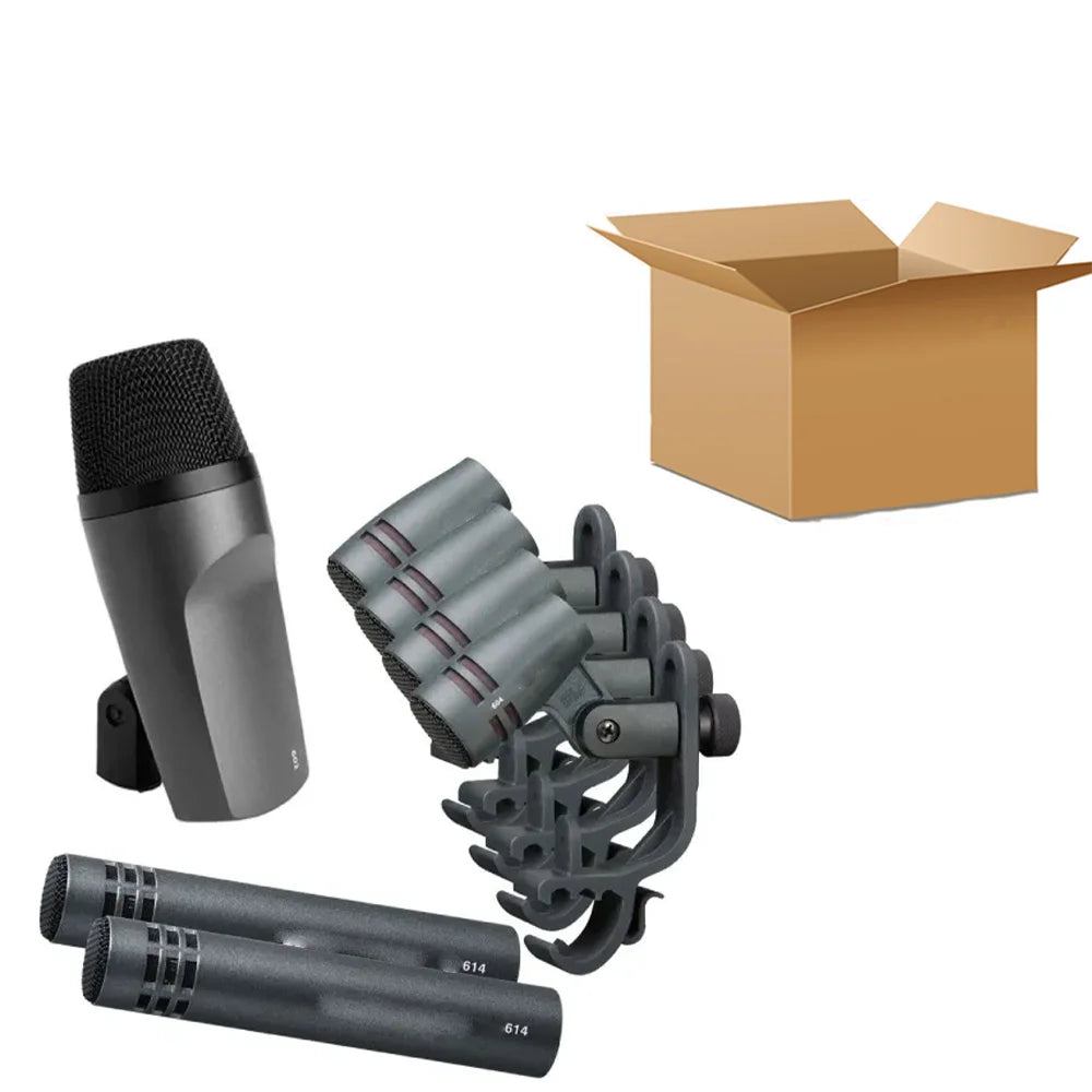 E600 Wired Drum Microphone Kit – Cardioid Condenser & Dynamic Mics