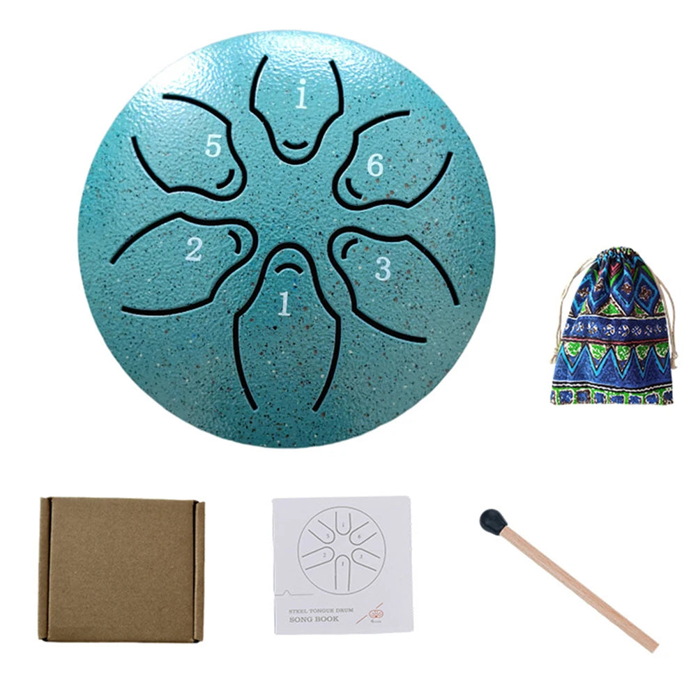 3" Steel Tongue Drum – 6 Notes Hand Pan for Meditation & Yoga