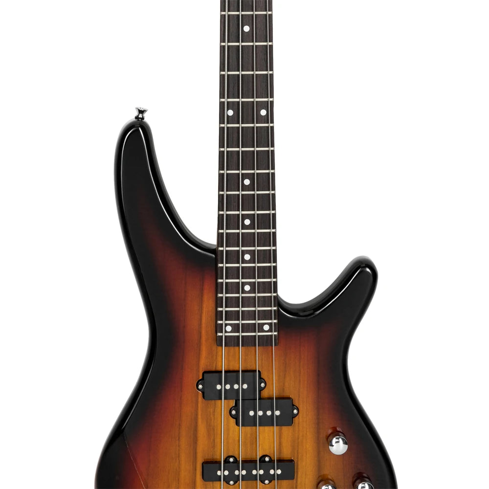 GIB 4-String Electric Bass Guitar – 24 Frets, Sunset Finish