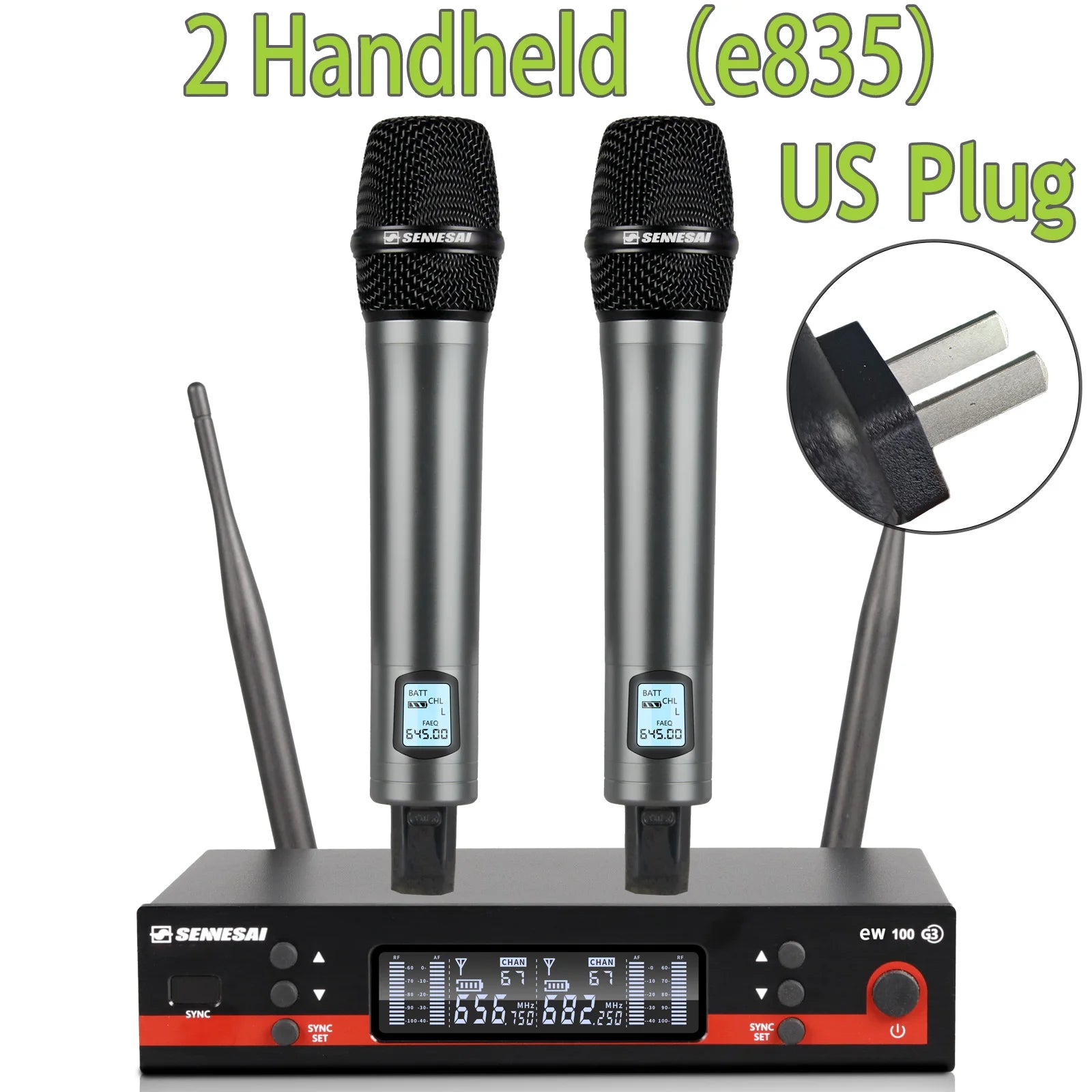 SENNESAI EW100G3 Dual Wireless Microphone System – UHF 2-Channel