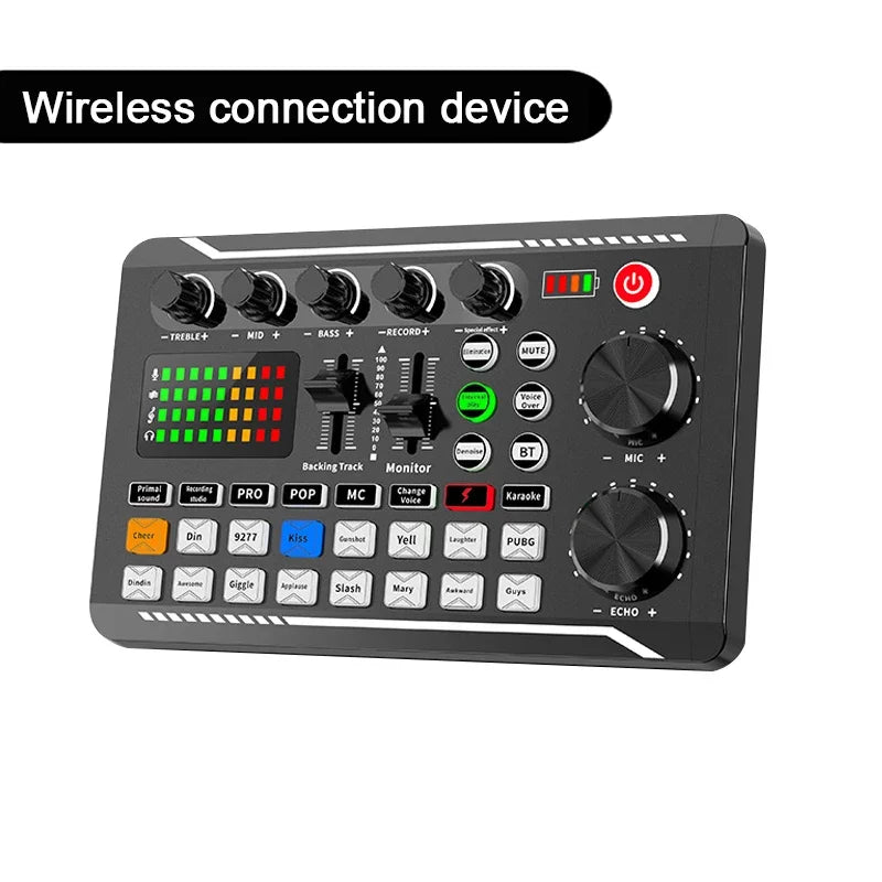 F998 Sound Card & BM800 Mic Kit – Audio Mixer for Streaming & Recording