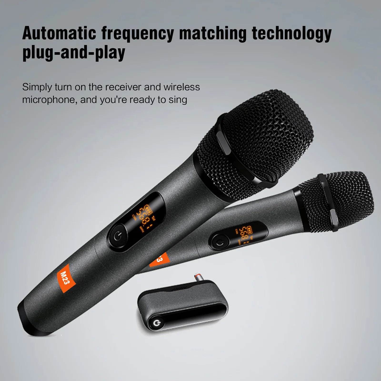 M23 UHF Wireless Microphone System – 2-Channel Handheld Mics