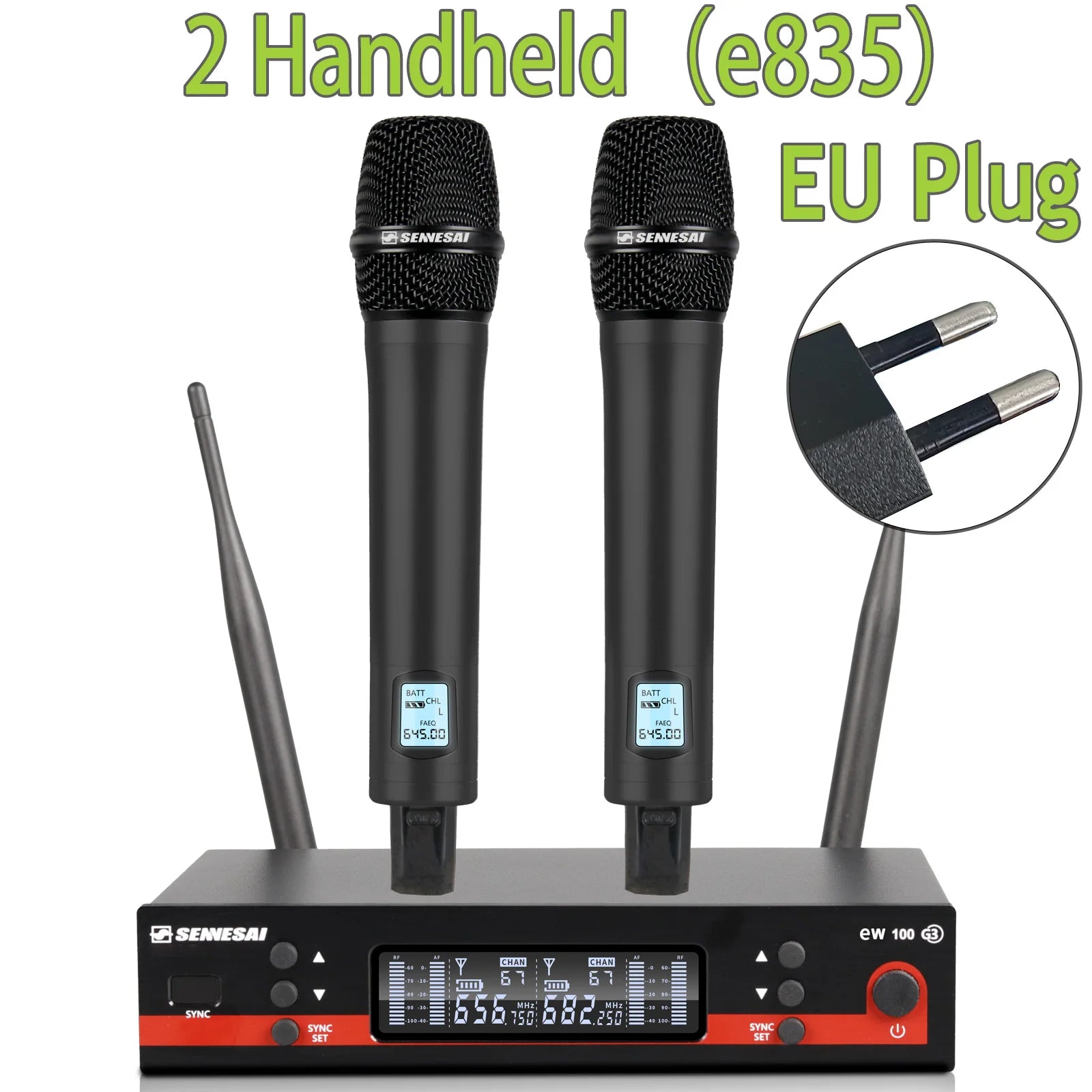 SENNESAI EW100G3 Dual Wireless Microphone System – UHF 2-Channel