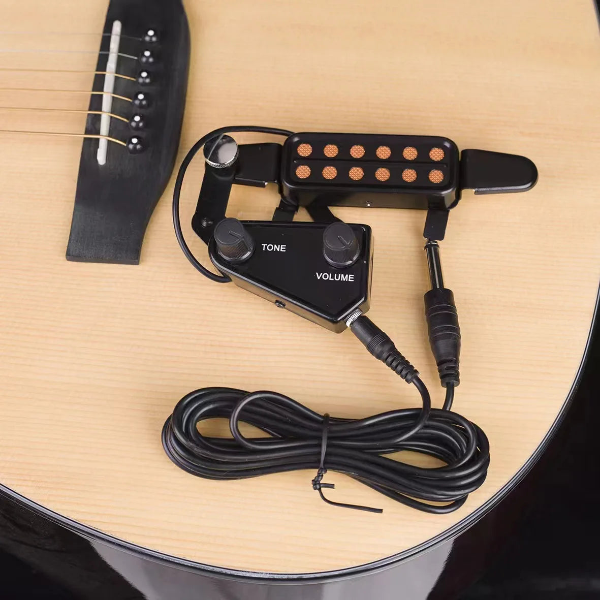 Miwayer P-011 Acoustic Guitar Pickup – Magnetic Soundhole with Controls