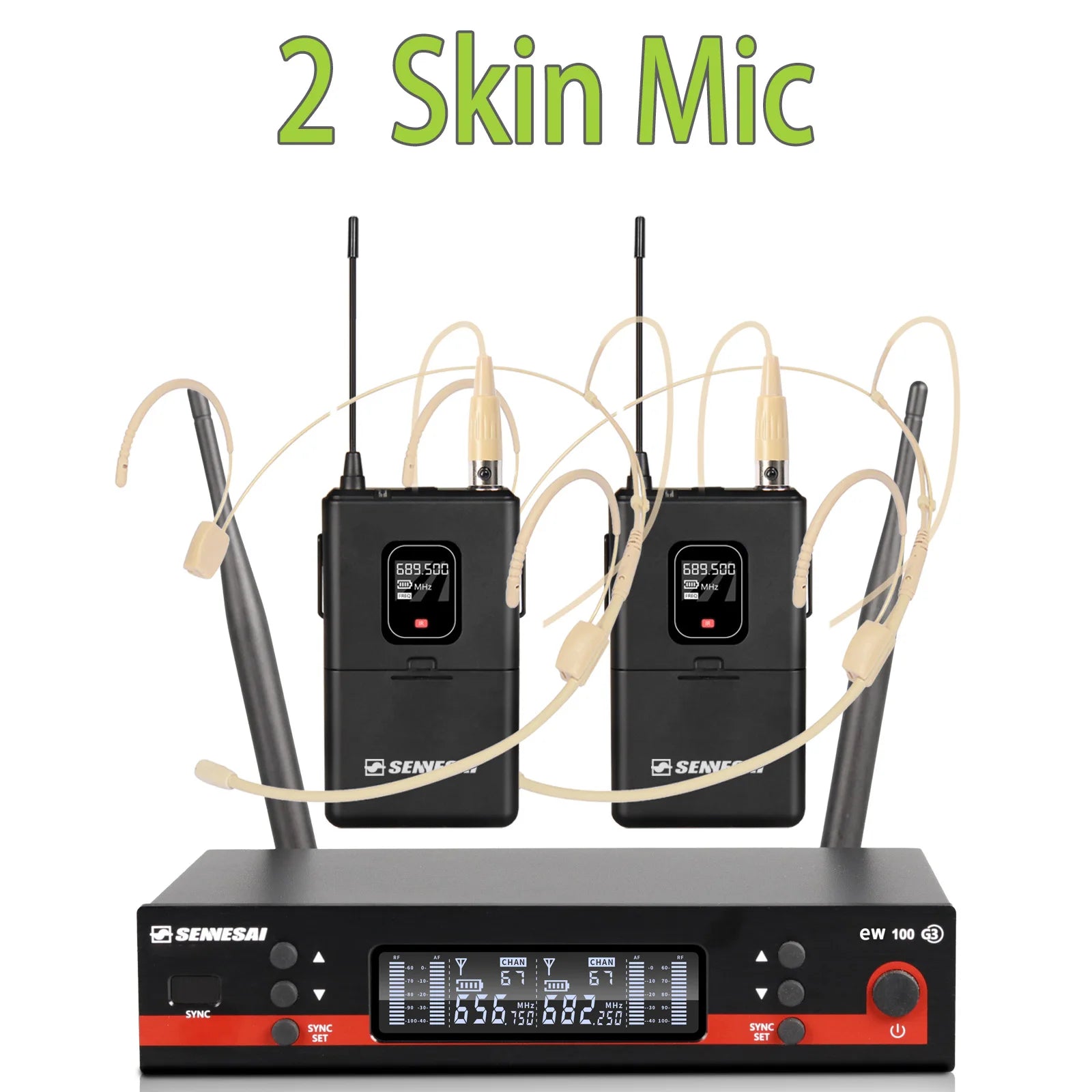 SENNESAI EW100G3 Dual Wireless Microphone System – UHF 2-Channel