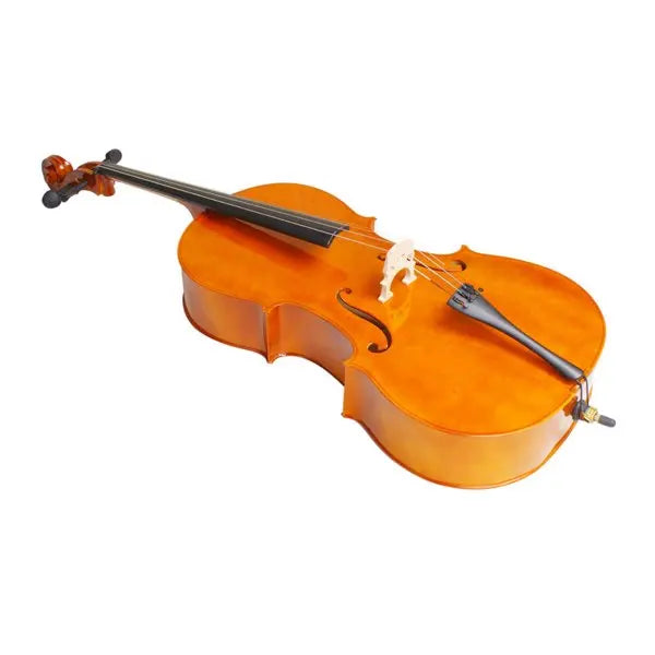 4/4 Full Size Wooden Cello – With Bag, Bow, Rosin & Bridge (Natural)