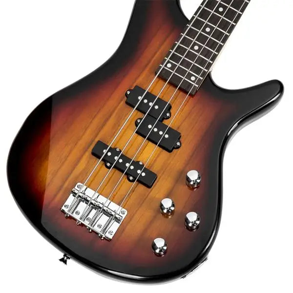GIB 4-String Electric Bass Guitar – 24 Frets, Sunset Finish