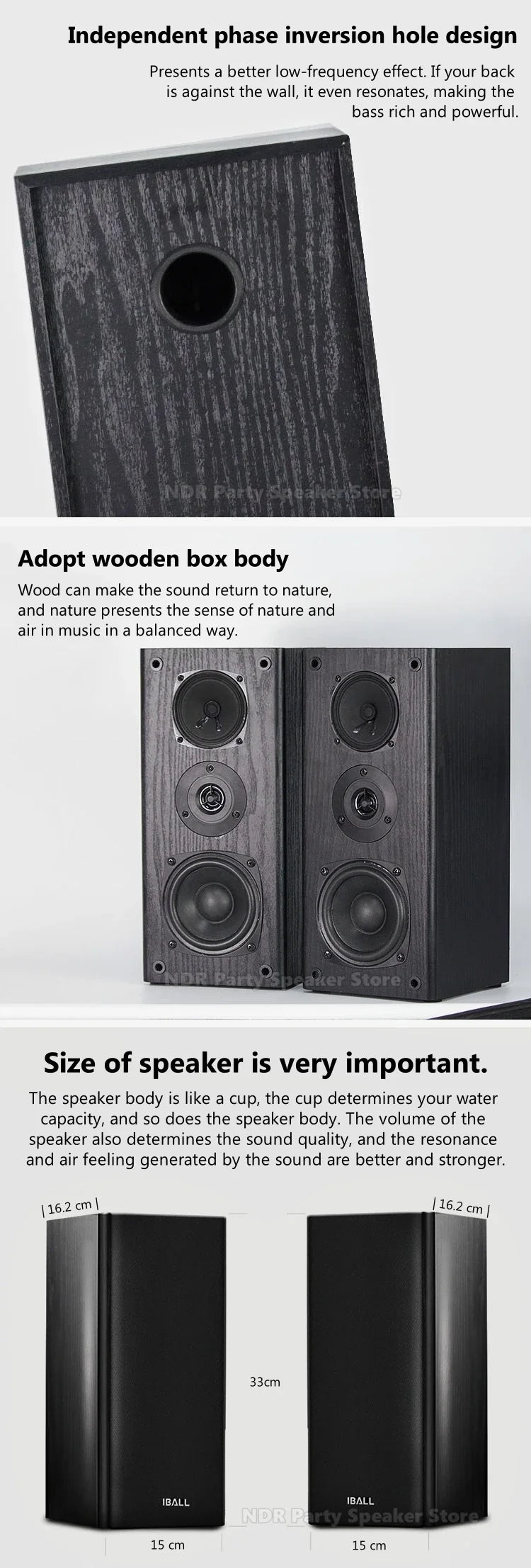IBALL-X5 4" Bookshelf Speakers – Powered Studio Monitors 60W Pair