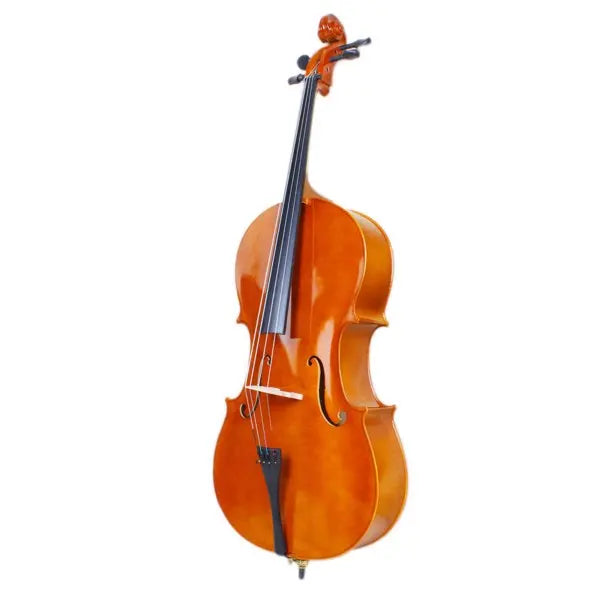 4/4 Full Size Wooden Cello – With Bag, Bow, Rosin & Bridge (Natural)