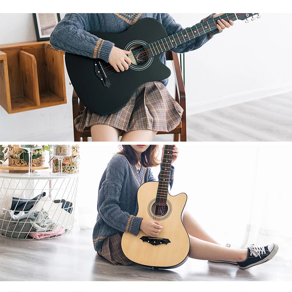 38" Student Acoustic Guitar Starter Kit – Basswood for Kids & Beginners