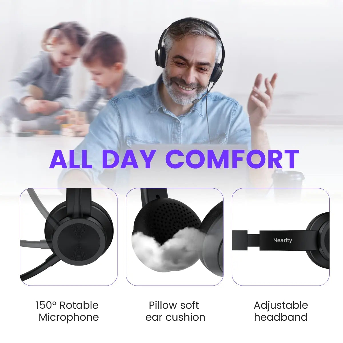 Clearance Sale Wired Over-Ear Headphones with Mic – Noise Cancelling Headset