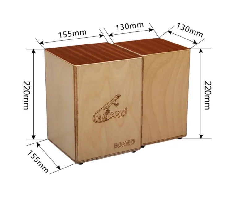 Solid Wood Bongo Cajon Drum – Travel Hand Percussion