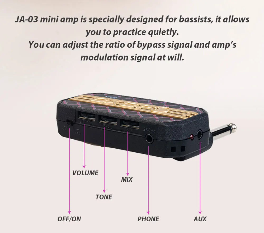 JOYO JA-03 Mini Bass Guitar Amp – Pocket Headphone Amp
