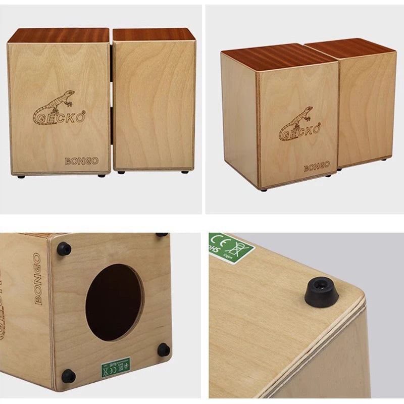 Solid Wood Bongo Cajon Drum – Travel Hand Percussion