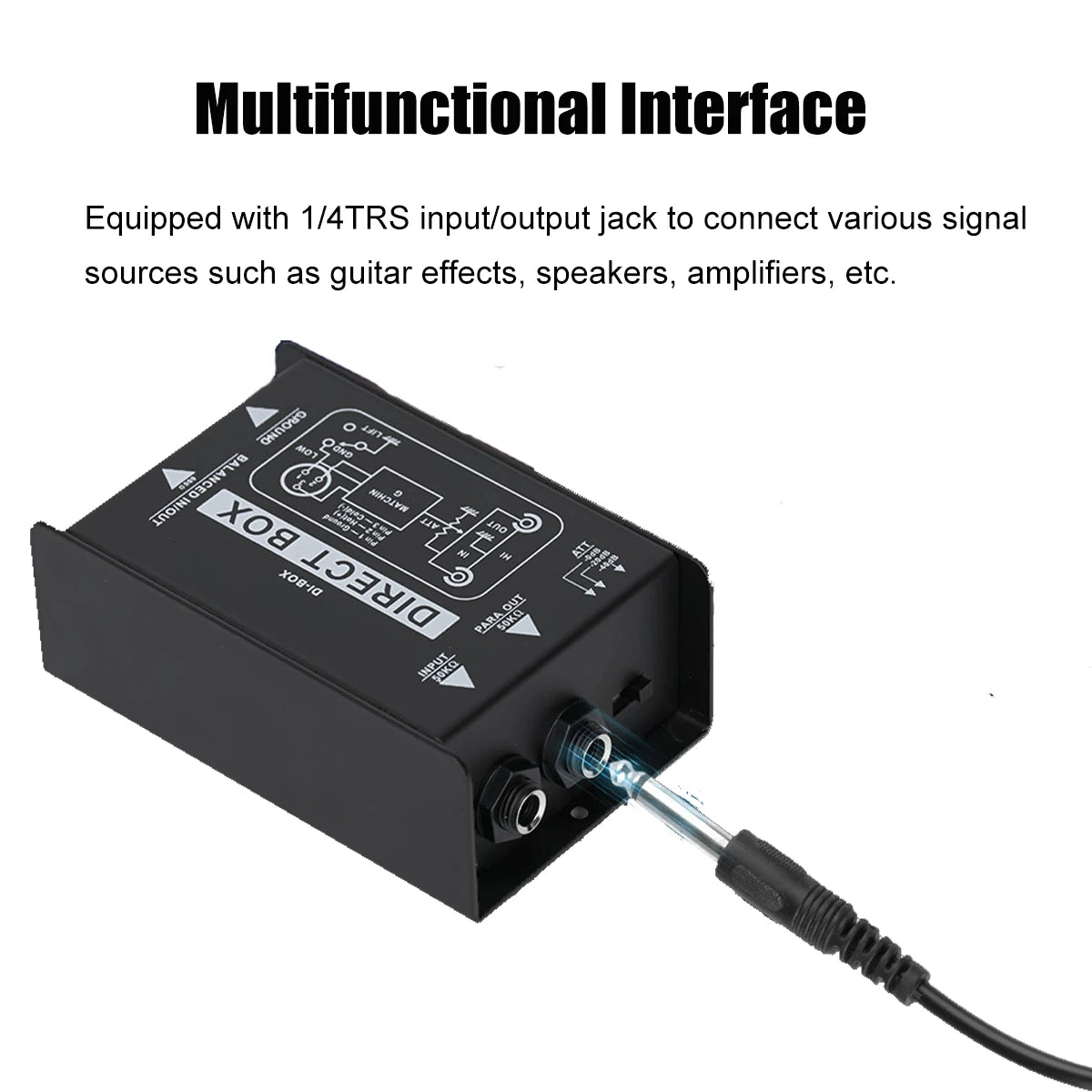 Professional Passive DI Box – Hum Eliminator for Guitar & Bass