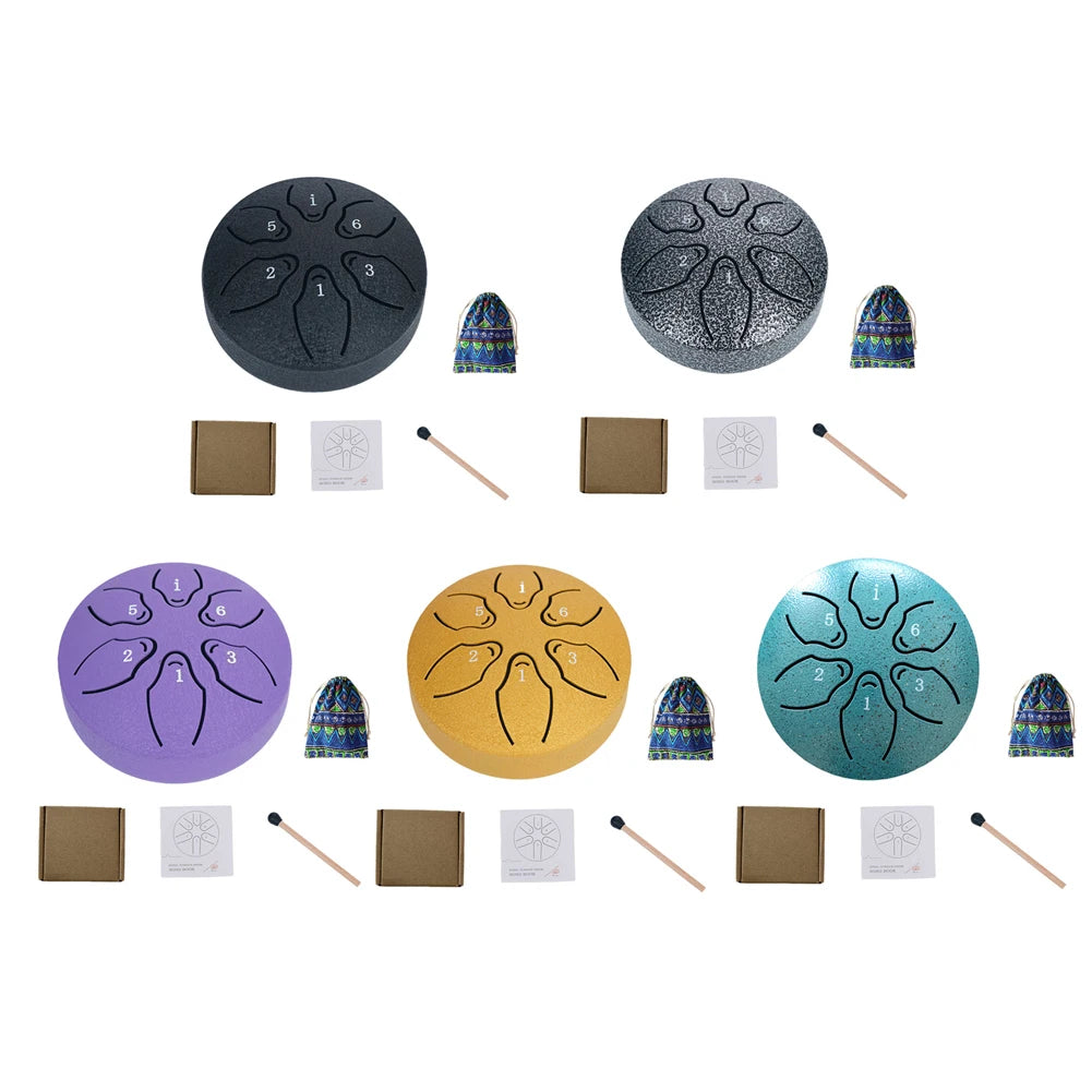 3" Steel Tongue Drum – 6 Notes Hand Pan for Meditation & Yoga
