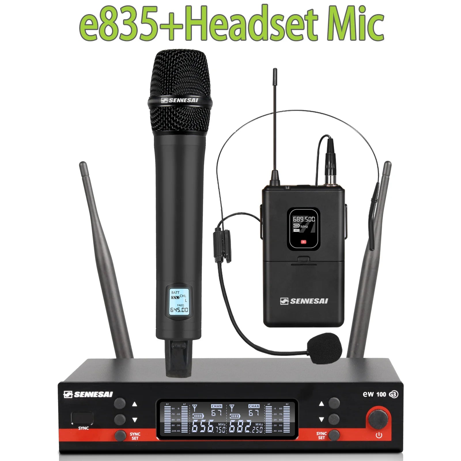 SENNESAI EW100G3 Dual Wireless Microphone System – UHF 2-Channel