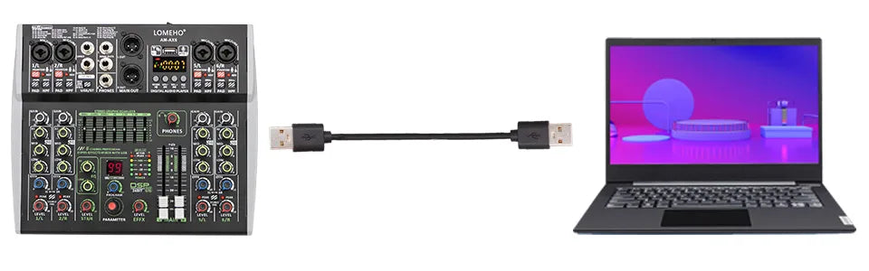 LOMEHO AM-AX6 Mini 6-Channel Sound Mixer – DSP, USB & Bluetooth
