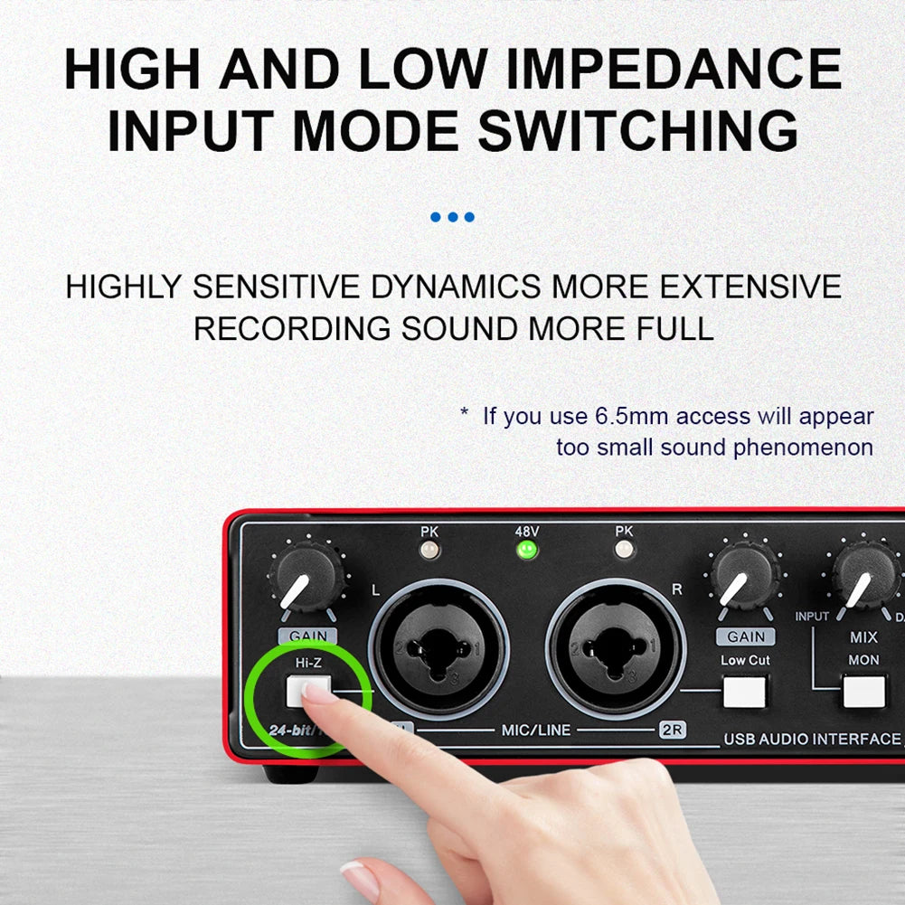 MD22 Portable USB Sound Card – 48V Phantom Power, 24-bit/192kHz Audio Interface
