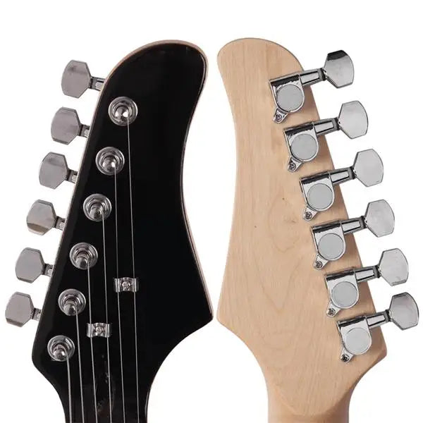 22-Fret Electric Guitar Bundle – Black & Dark Blue with Accessories