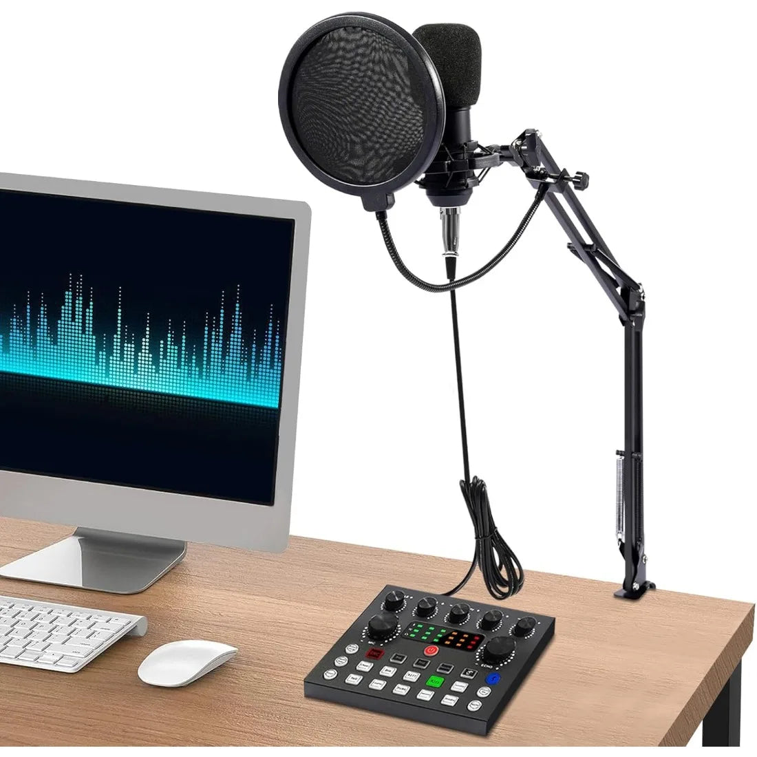 Podcast Sound Card Bundle – BM800 Mic with 192kHz Audio & Effects