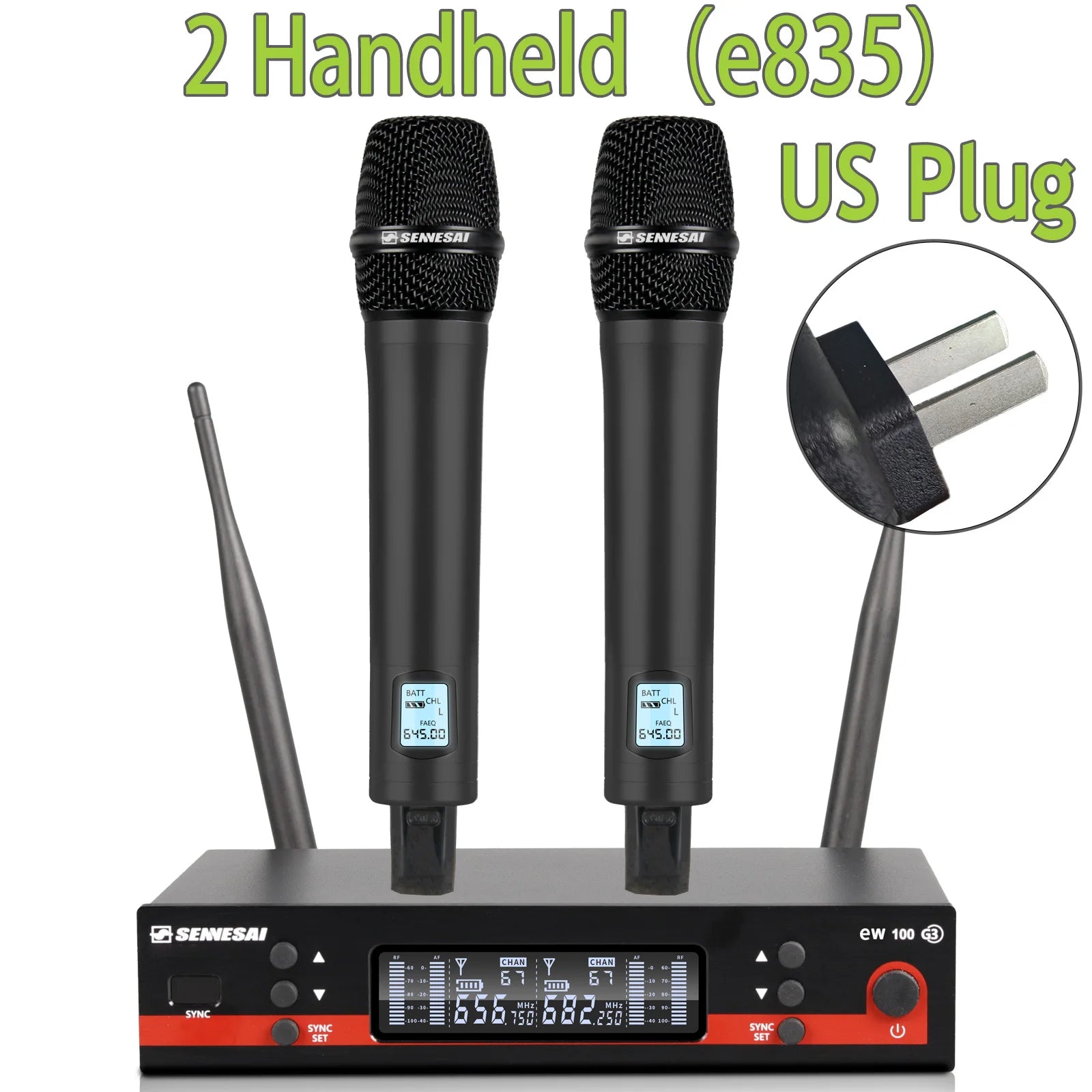 SENNESAI EW100G3 Dual Wireless Microphone System – UHF 2-Channel