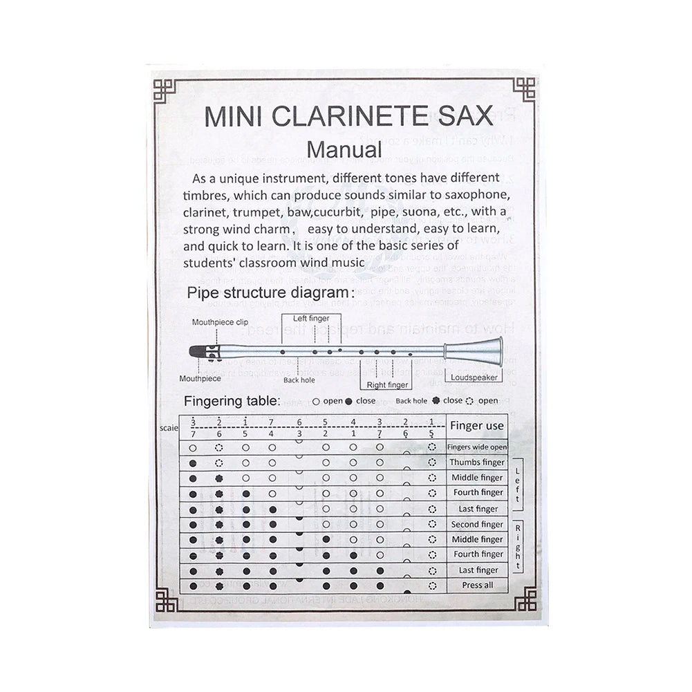 E♭ Compact Clarinet – Portable Mini Sax Clarinet with Bag